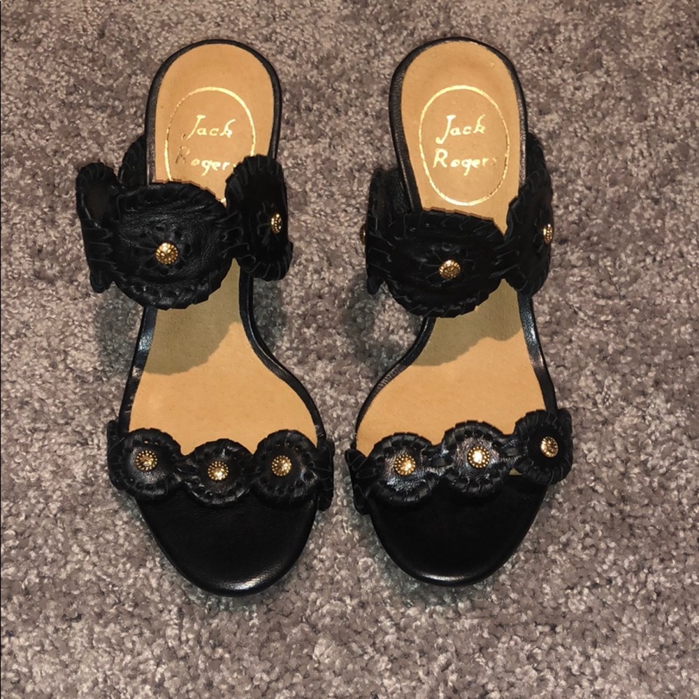 Jack Rogers size 5 black wedges